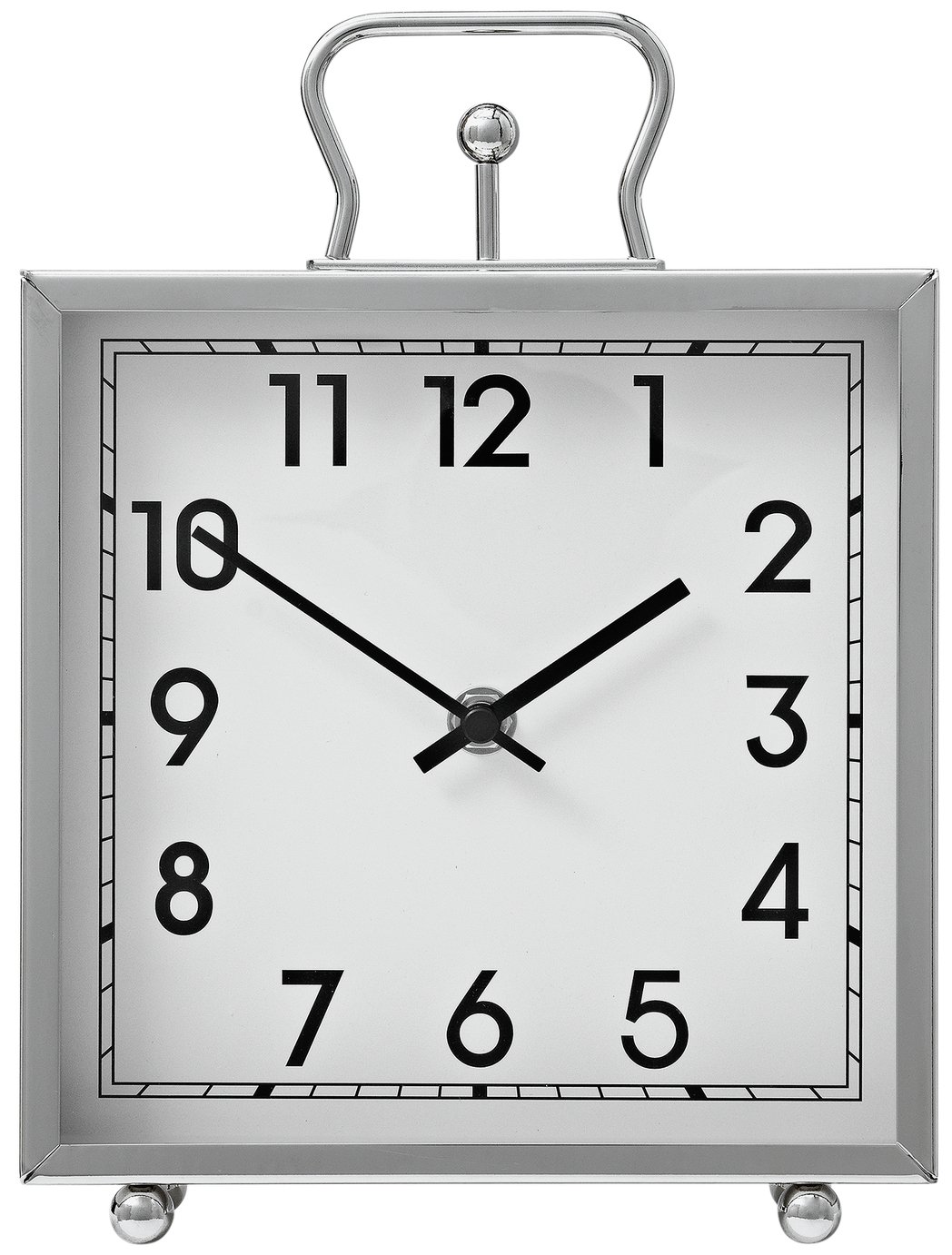 Argos Home Tuscany Square Mantel Clock - Silver