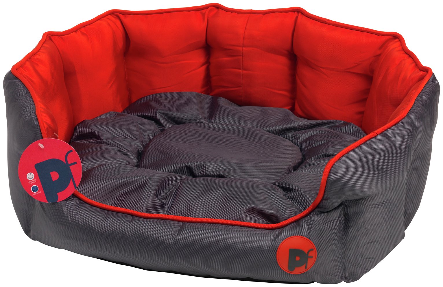 Petface Red Oxford Dog Bed - Medium
