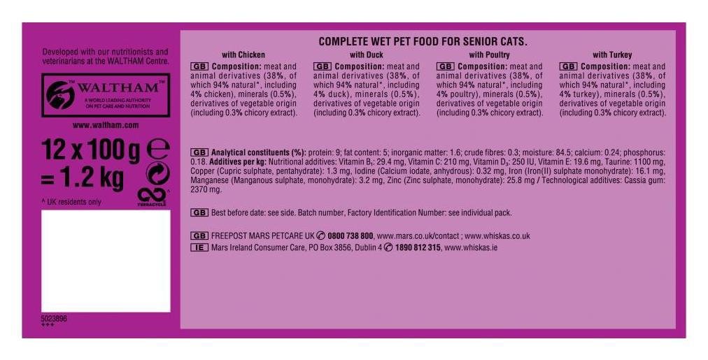 Whiskas 11+ Senior Cat Food Poultry in Jelly 48 Pouches Review