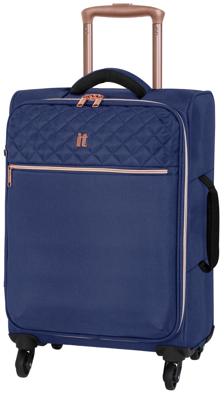 it Luggage Expandable 4 Wheel Soft Cabin Suitcase Blue 8208660 Argos Price Tracker pricehistory