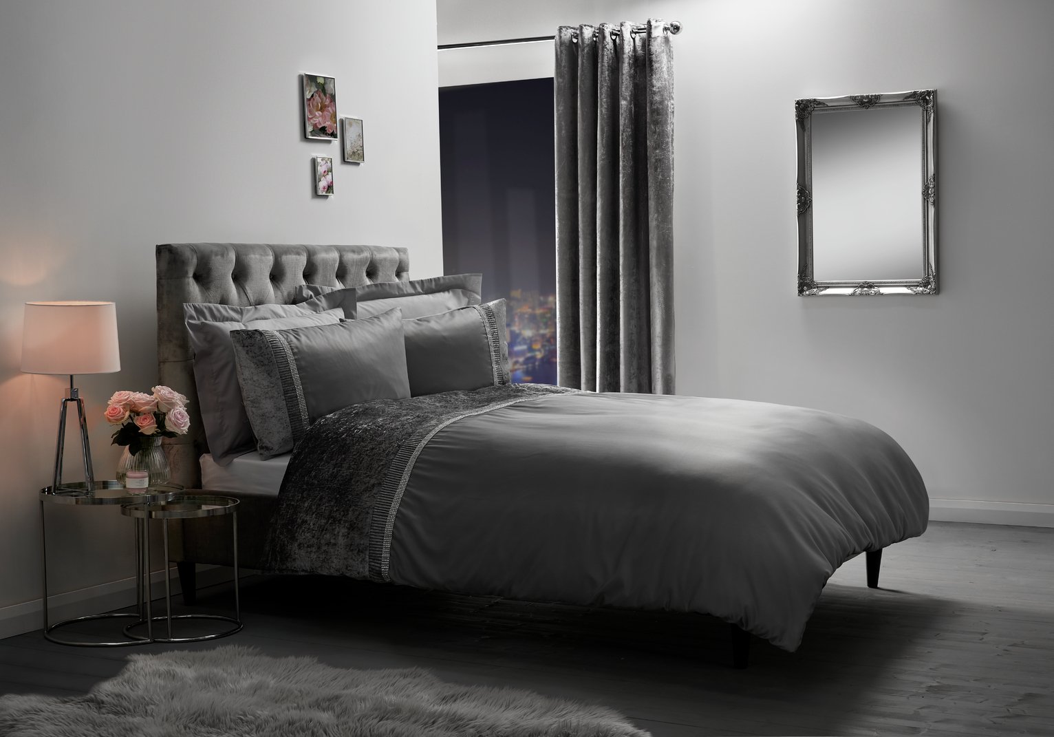 Julian Charles Lia Silver Bedding Set - Single