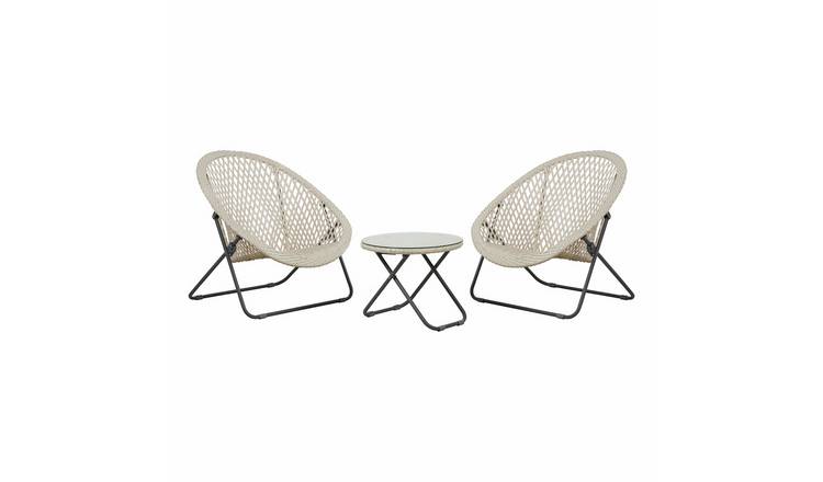 Pacific Tobs Set of 2 Outdoor Foldable Loungers Set - Grey