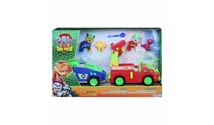 PAW Patrol New Dino Themed Fire Truck Vehicle Set - 2 Pack