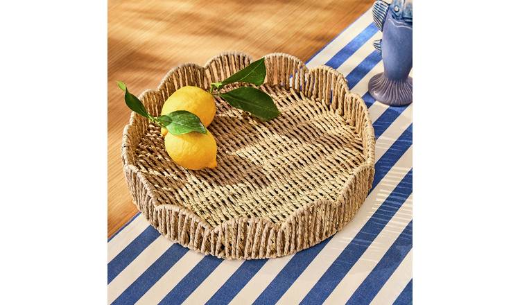 Argos Home Med Coastal Woven Tray - Natural