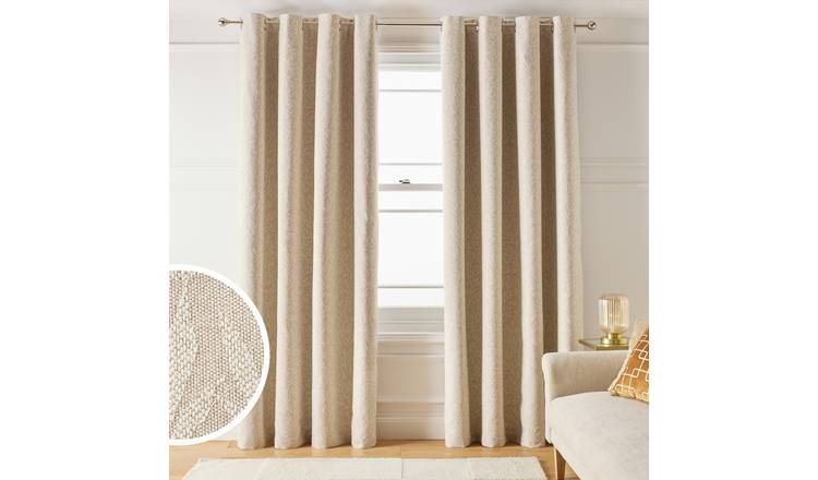 Argos Home Blackout Eyelet Curtains - Natural - 229x229cm