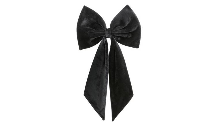 Argos Home Black Velvet Bow