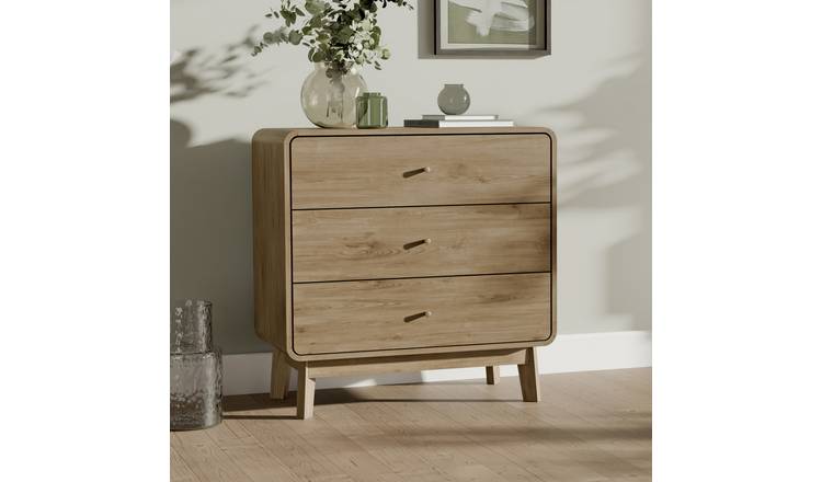 Julian Bowen Ingrid 3 Drawer Chest - Light Oak