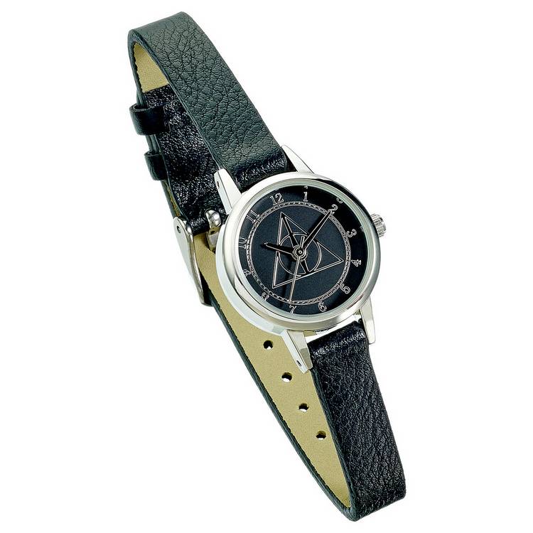 Harry Potter Deathly Hallows Black Leather Strap Watch 0