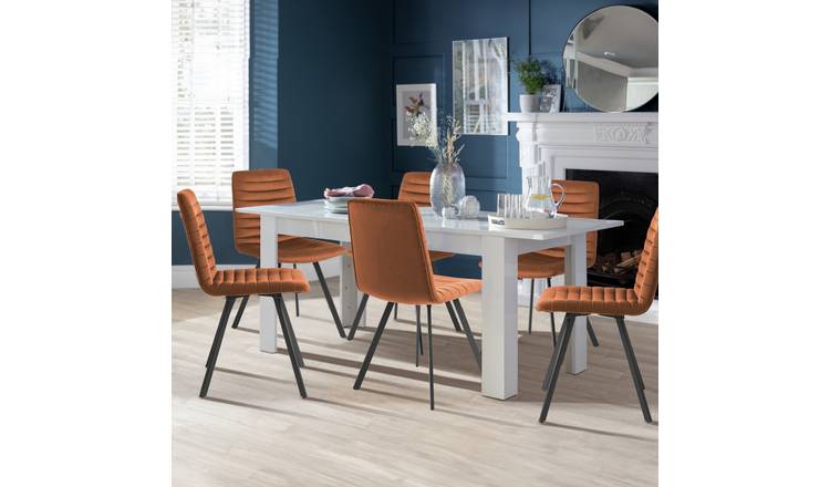 Argos Home Miami Extending Table & 4 Copper Chairs