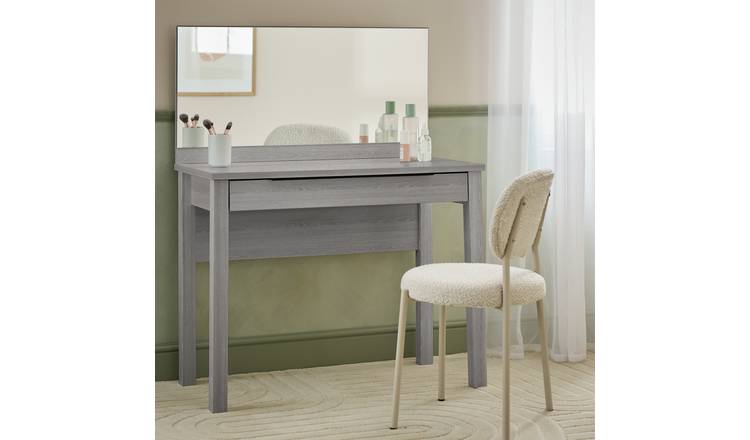 small dressing table grey Wood Dressing Table Vanity Makeup Corona Gray main image 1