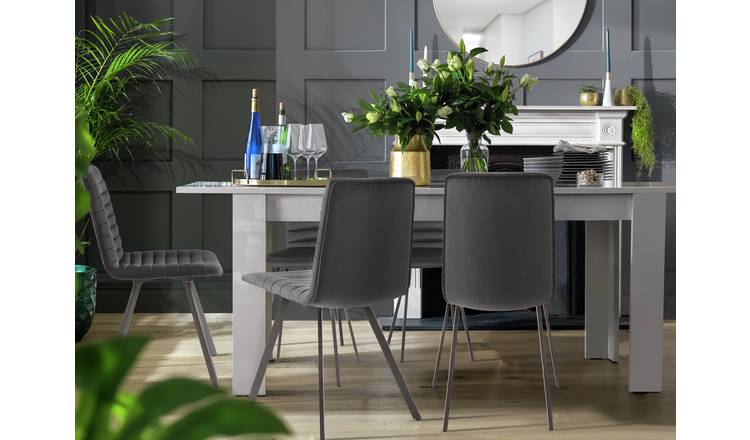 Argos Home Miami 4-6 Extending Table & 6 Charcoal Chairs