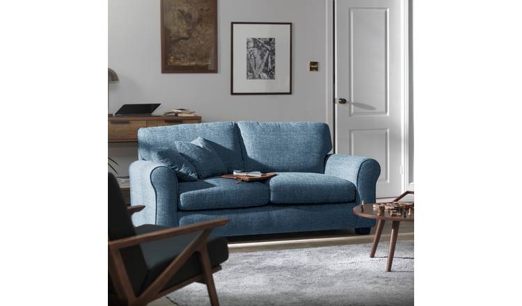 Argos Home Lisbon Fabric 3 Seater Sofa - Blue