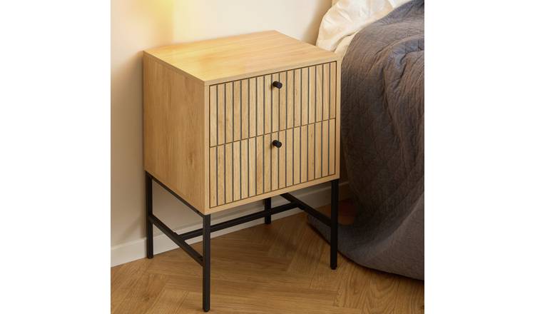 Furniture To Go Albany 2 Drawer Bedside Table - Natural