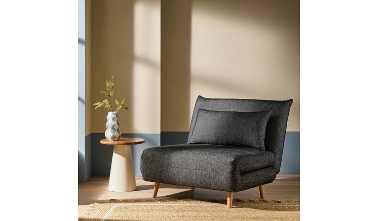 Habitat Pillow Single Fabric Chairbed - Black