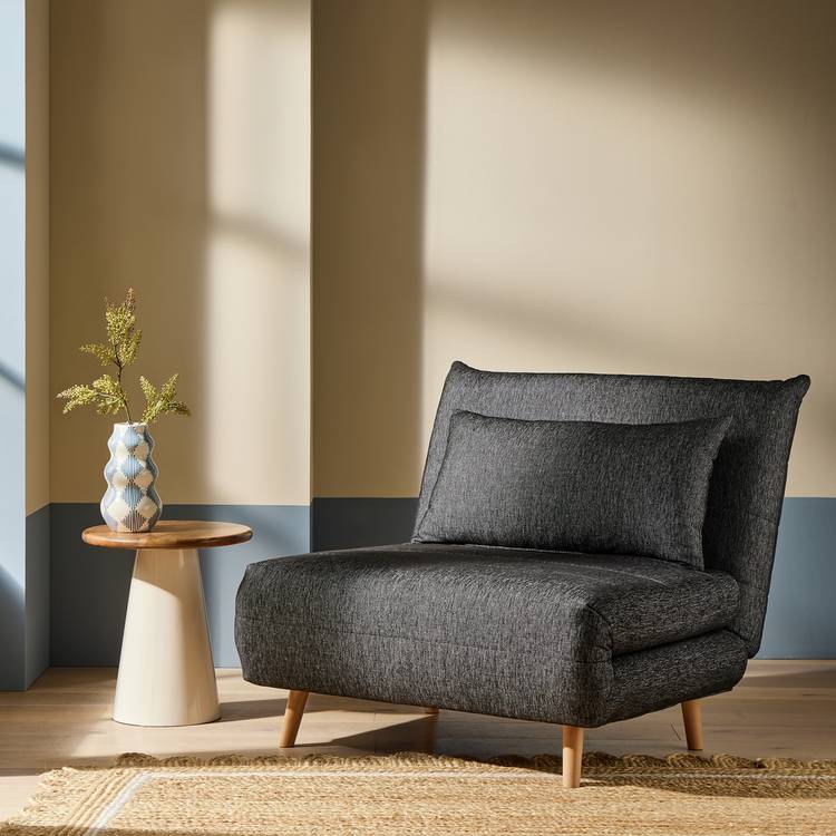 Habitat Pillow Single Fabric Chairbed - Black 0