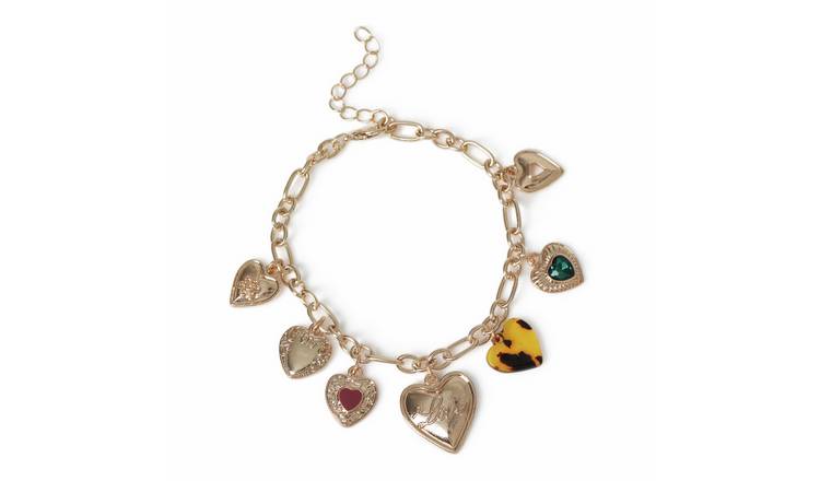 Freedom Gold Heart Charm Bracelet