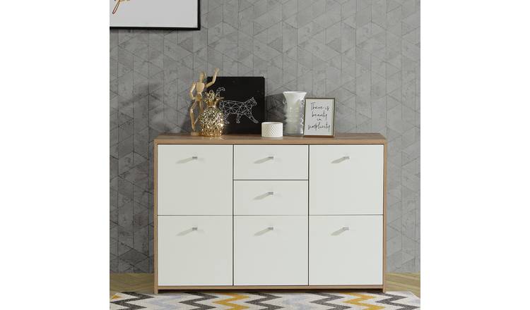Furniture To Go Best 5 Door 2 Drawer Sideboard - White & Oak
