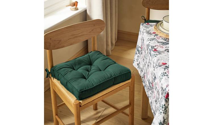 Argos Home Green Seat Cushions 2 Pack - 40x40cm