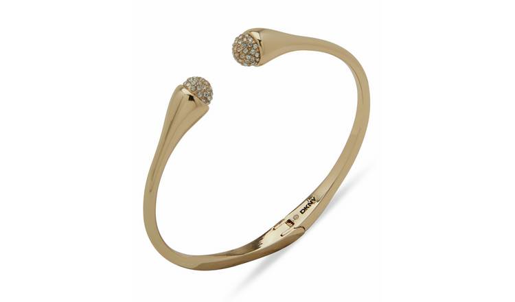 DKNY Gold Tone Pave Cuff Bracelet