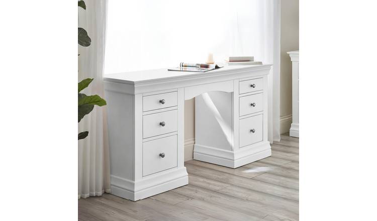 Julian Bowen Clermont 6 Drawer Dressing Table - White