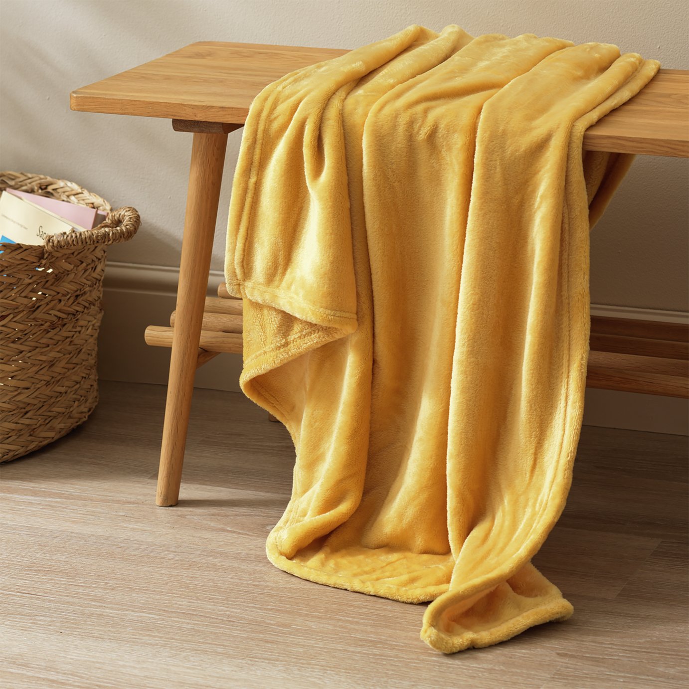 Argos Home Super Soft Fleece Throw - 150x200cm - Mustard