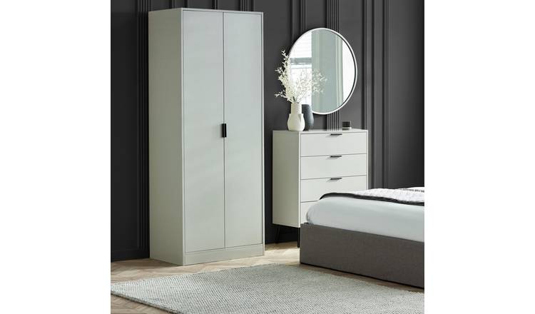 Julian Bowen Alba 2 Door Wardrobe - Light Grey