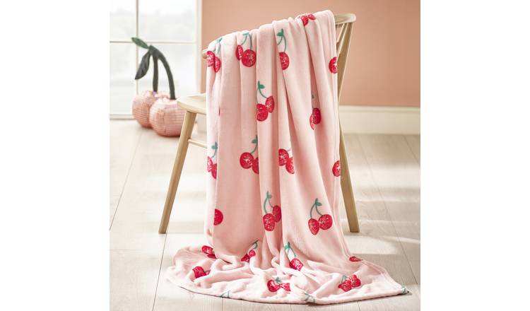 Catherine Lansfield Cherry Throw - Pink - 240x200cm