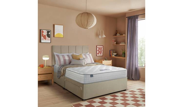 Silentnight Marlow 1000 Pocket Memory Kingsize 2 Drawer Divan Bed - Sandstone