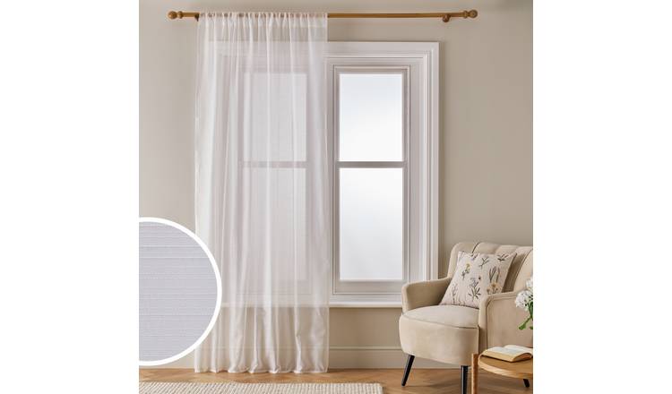 Argos Home Slot Top Sheer Voile Curtain - White - 140x229cm