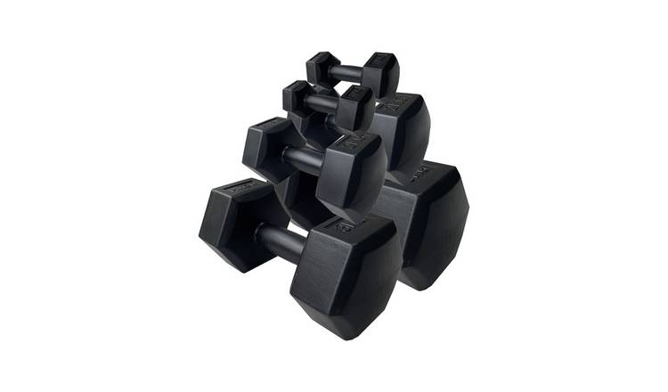 HXGN Vinyl Hex Dumbbell Set - 12kg