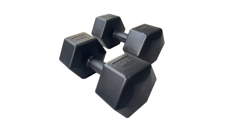 HXGN Vinyl Hex Dumbbells - 2 x 10kg