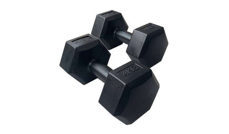 HXGN Vinyl Hex Dumbbells - 2 x 4kg