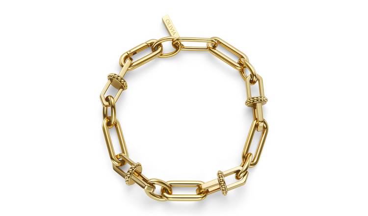 Olivia Burton Stainless Steel Gold IP Anchor Link Bracelet