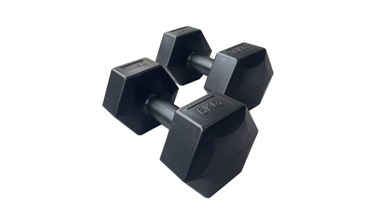 HXGN Vinyl Hex Dumbbells - 2 x 6kg