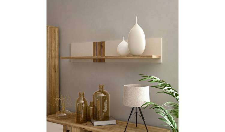 Furniture To Go Grafton 120cm Wall Shelf - Cream & Oak