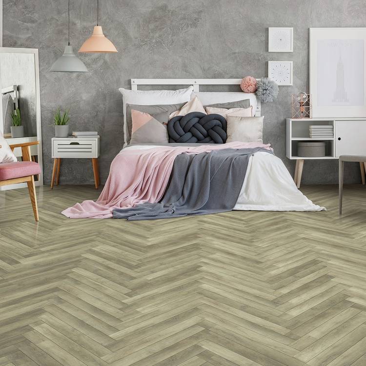 Kraus Odell Oak Luxury Vinyl Herringbone Flooring 2.34m2
