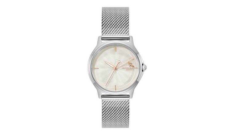 Olivia Burton Stainless Steel Silver Mesh Strap Watch