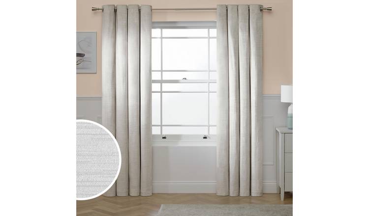 Argos Home Ribbed Velvet Blackout Eyelet Curtain - Champagne - 229x229cm
