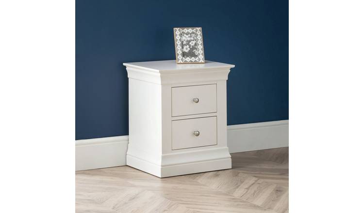 Julian Bowen Clermont 2 Drawer Bedside Table - White