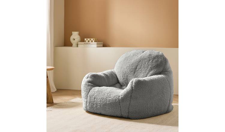 Kaikoo Sherpa Fabric Bean Bag Chair - Grey