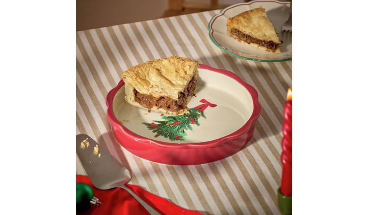 Argos Home Tree Fluted Red 24cm Ceramic Pie Dish