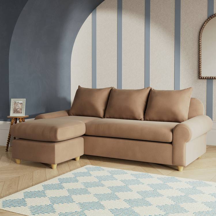 Habitat Whitby Reversible Chaise Sofa - Latte - Ash Leg 0