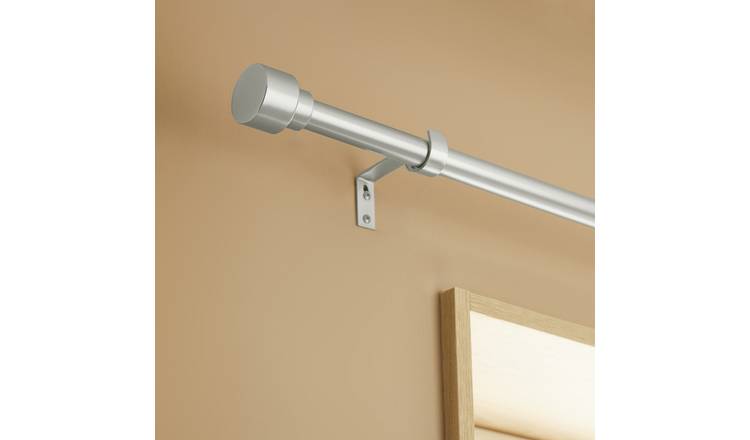 Argos Home Extendable Metal Stud Nickel Curtain Pole - 165 - 300cm