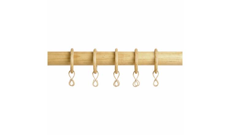 Argos Home 20 Piece Wooden Curtain Ring - Natural