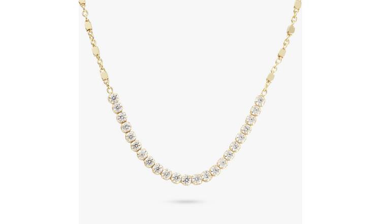 Revere 9ct Gold Plated Sterling Silver Tennis Necklace 