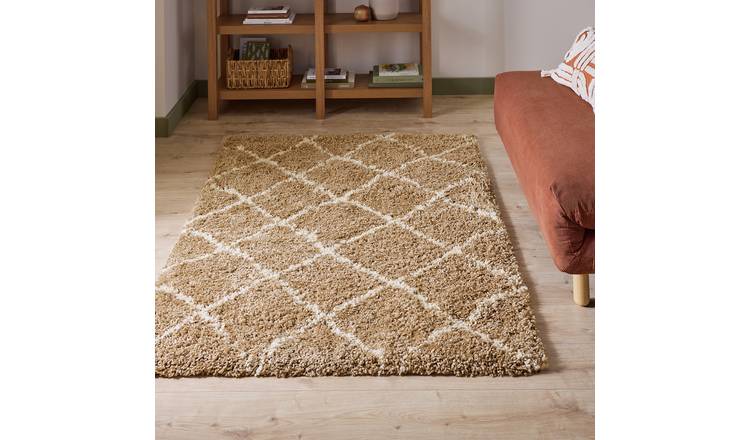 Argos Home Natural Diamond Tufted Rug - 120x170cm