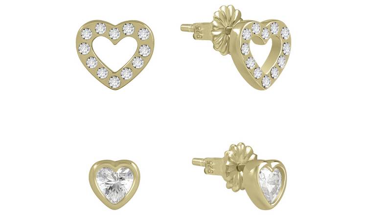 Radley 18ct Gold Plated Heart Stud Earrings - Set of 2