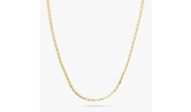 Revere 9ct Gold Plated Silver Round Curb Chain Necklace