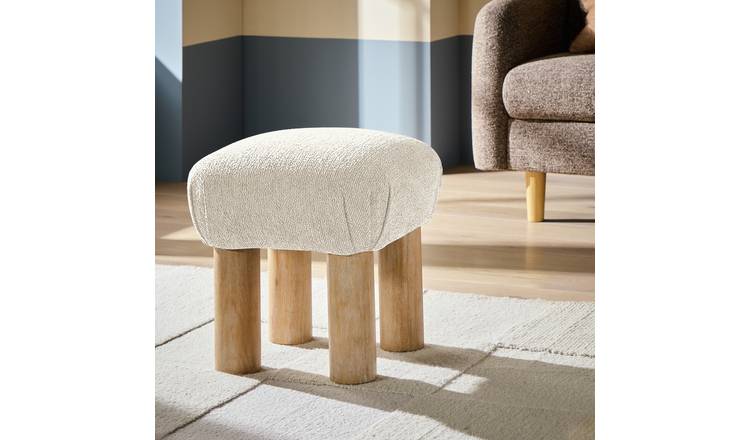 Habitat May Fabric Footstool - Natural