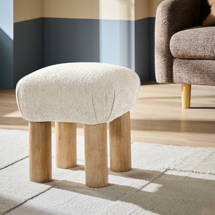 Habitat May Fabric Footstool - Natural 0